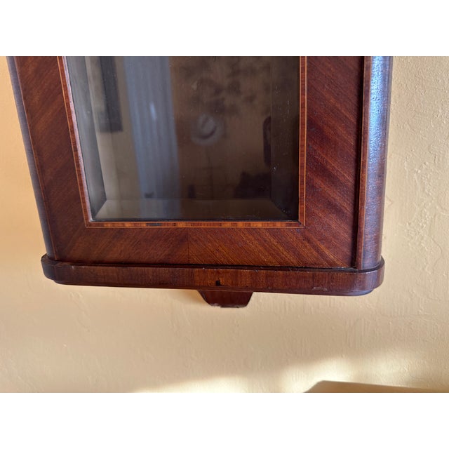 Antique German Inlaid French Style Box Wall Clock 8 Day With Westminster Chime For Sale - Image 11 of 11