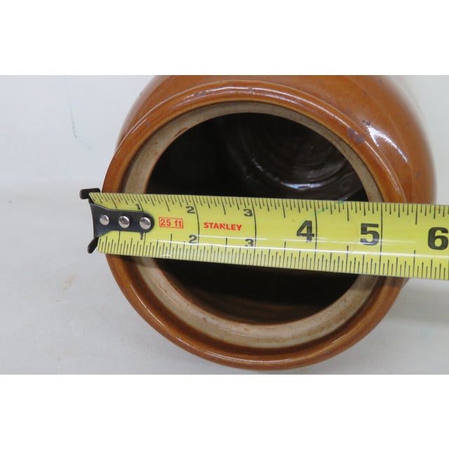 Brown Victorian England Stoneware Pottery Canning Pickling Jar With a Lid 4341b For Sale - Image 8 of 12