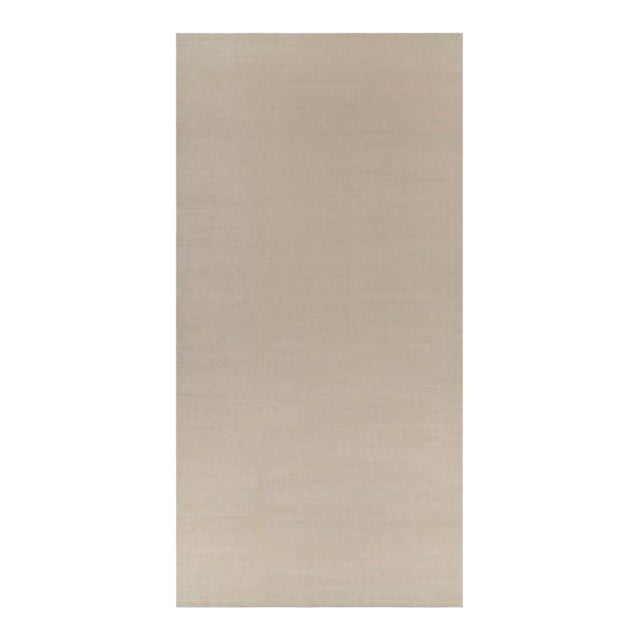 Rug & Kilim’s Oversized Contemporary Textural Solid Rug in Cream and White Tones - 12x24 For Sale
