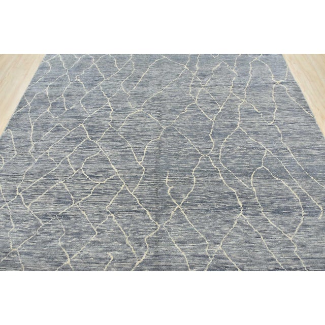 2020s Moroccan Rug 8' X 10' Gray Wool Contemporary Hand-Knotted Carpet For Sale - Image 5 of 12