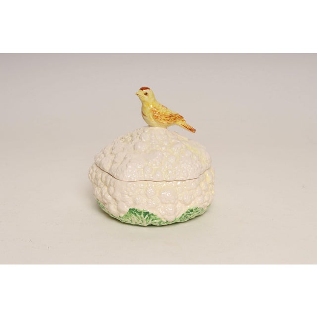 Charming ceramic "caulibird" lidded bowl/dish/vide poche designed by Gloria Vanderbilt for Sigma's Taste Setter Line (ca....