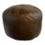 Vintage Brown. Leather Poof Footstool For Sale