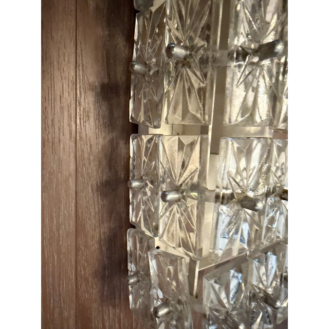 1960s Mid Century Modern Crystal East German DDR Veb Narva Leuchten Wall Lamps - a Pair For Sale - Image 4 of 15