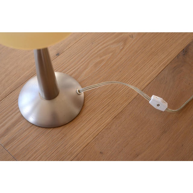 Vintage Postmodern Memphis Brushed Metal & Glass Table Lamp For Sale - Image 9 of 9