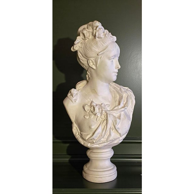 Mid 19th Century Plaster Bust of a Young Lady by A. Carrier Belleuse For Sale - Image 10 of 15