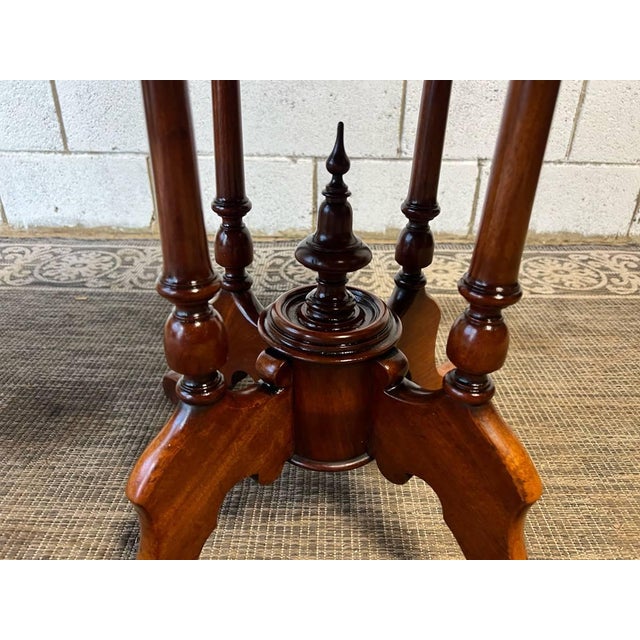 Antique Victorian Style Checkerboard/ Chess Board Inlaid Game Table For Sale - Image 10 of 11