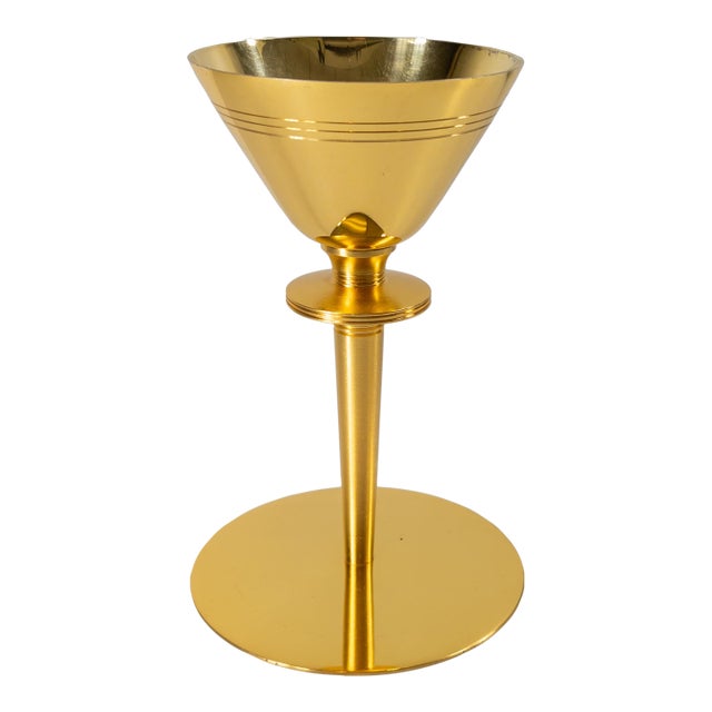 Mid-Century Modernist Religious Gilt Sterling Silver and Brass Chalice For Sale
