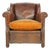 Vintage European Brown Leather Club Chair With Ashtray For Sale