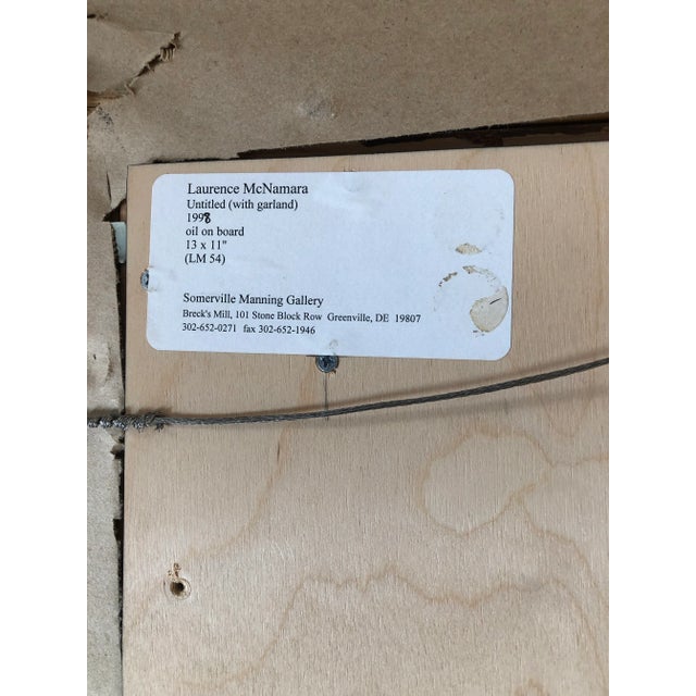 Wood Contemporary Portrait Painting “Untitled W/Garland” by Lawrence McNamara For Sale - Image 7 of 9