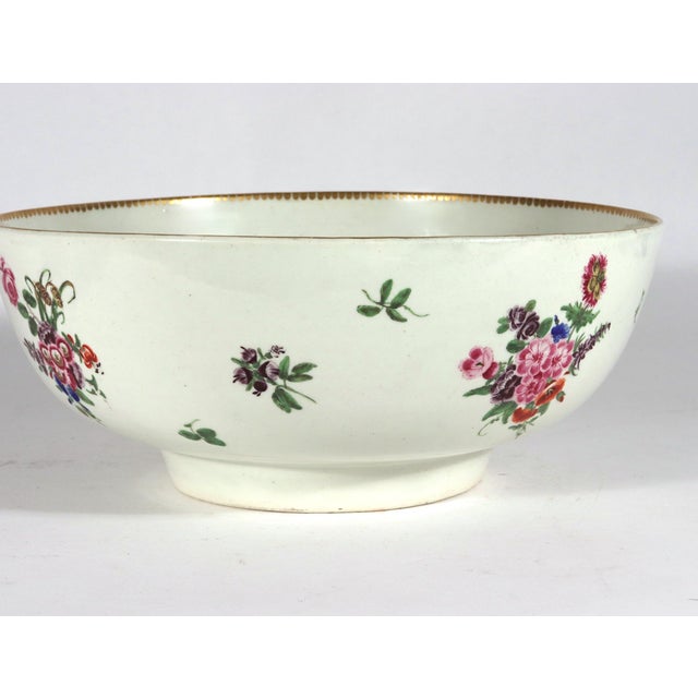Dr. Wall Worcester 18th-Century First Period Worcester Porcelain Botanical Punch Bowl For Sale - Image 4 of 18