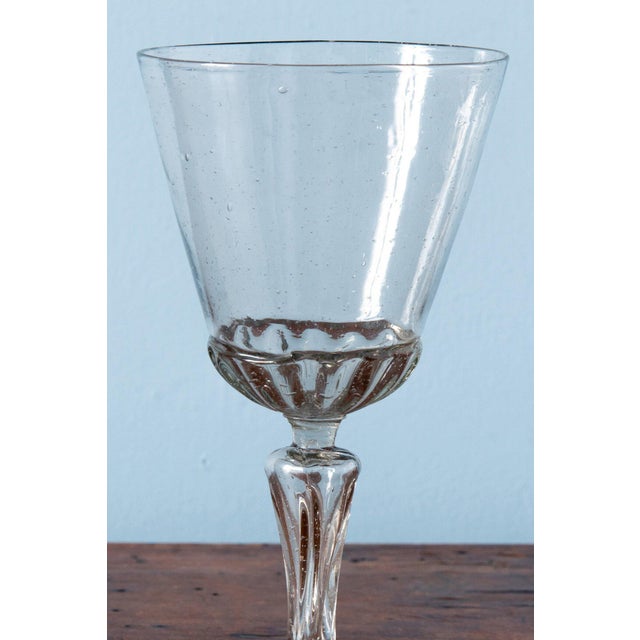 Antique French Fluted Wine Glass, 1700s For Sale - Image 4 of 8