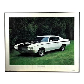 Vintage Glass Framed Poster Print 1970 Buick GSX For Sale