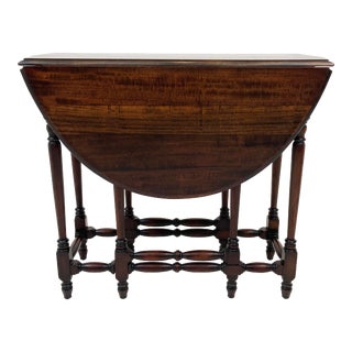 Late 18th Century English William and Mary Drop Leaf Gate-Leg Walnut Table For Sale