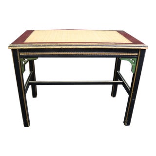 Chinese Chippendale Style Paint Decorated Footstool For Sale