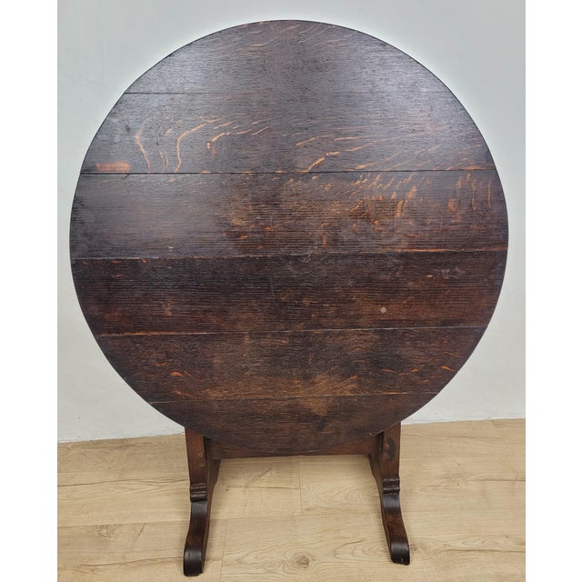 Antique French Vigneron Wine Tasting Table in Oak, 1850 For Sale - Image 15 of 18