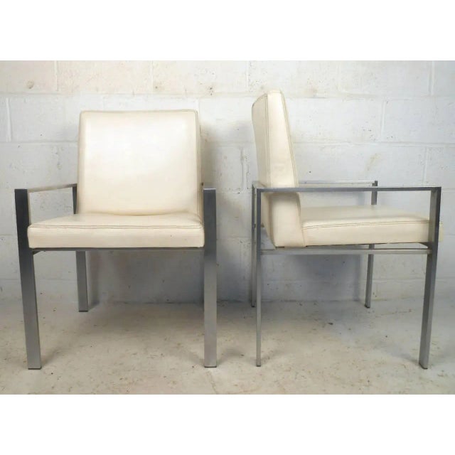 Mid-Century Modern 1970s Mid-Century Aluminum Frame Dining Chairs For Sale - Image 3 of 9