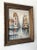 Framed Paris street scene oil painting. Brilliant yellow, pinks, gray, blue & gold. Signed by Naples Artist Rocco b. 1924....