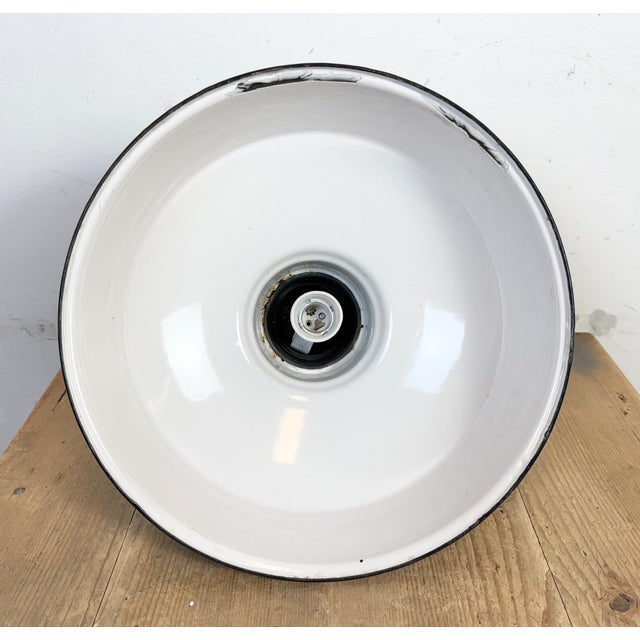 Industrial Green Enamel Factory Pendant Lamp, 1960s For Sale - Image 13 of 18