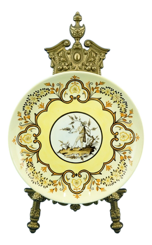 Large 20th Century Art Deco Ceramic Plate from CIA MANNA Turin, Italy, 1930s