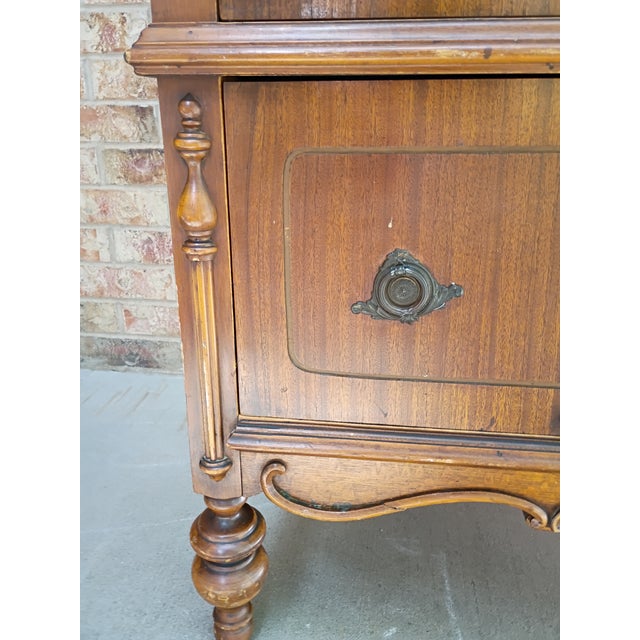 Antique Victorian Revival Chiffonier High Chest With Ornate Scrollwork, Circa 1910 For Sale - Image 15 of 17