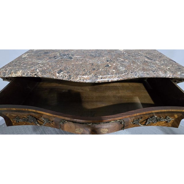 Brown Large French Marquetry Commode For Sale - Image 8 of 14