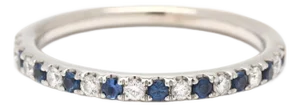 0.28ctw Sapphire & Diamond Band Ring, 14k White Gold, Ring Size 5.75