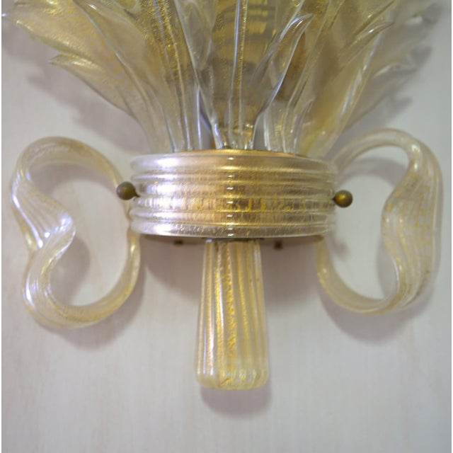 Metal Vintage Lamps in Murano Glass with Gold Leaf, 1930s, Set of 2 For Sale - Image 7 of 18
