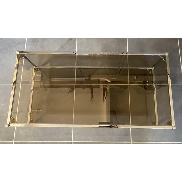 Metal Vintage Bauhaus Coffee Table with Double Glass and Chrome Top, 1970s For Sale - Image 7 of 18