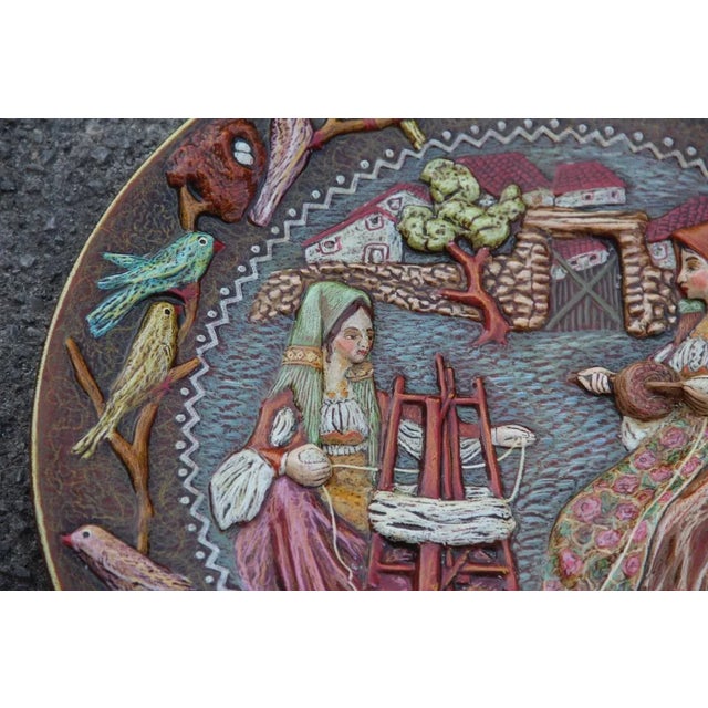 Large Italian Ceramic Decorative Plate by Paolo Loddo, 1960s For Sale - Image 10 of 11