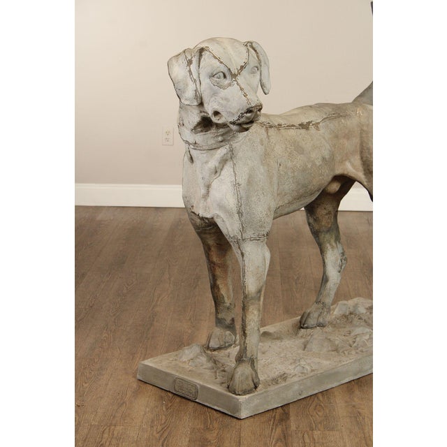 Late 19th Century Antique J.W. Fiske Zinc Morley's Dog Statue For Sale - Image 5 of 12