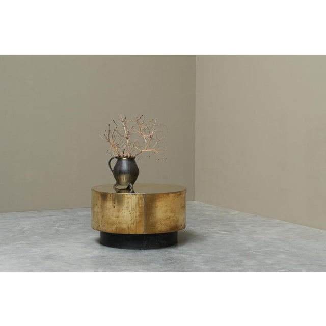 Handmade Coffee Table in Patinated Brass, 1970s For Sale - Image 3 of 12