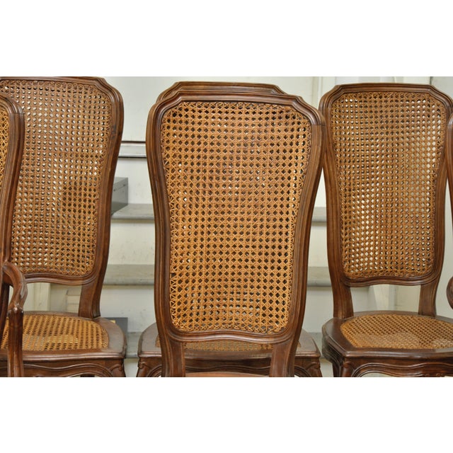 Vintage Double Cane Back Dining Chairs - Set of 6 | Chairish