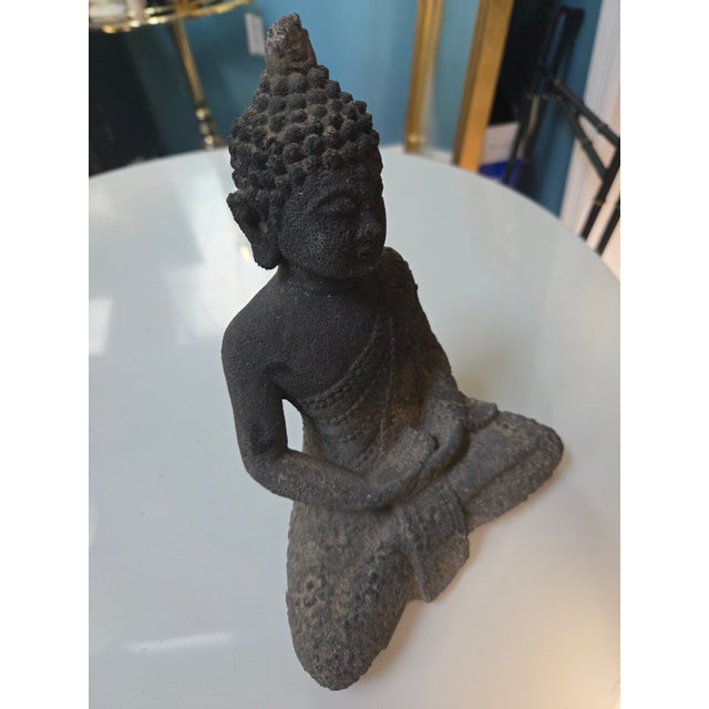 Cast Stone Seated Tibetan Buddha For Sale In Indianapolis - Image 6 of 14