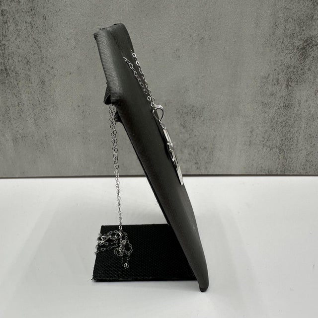 Contemporary Cross Necklace in 14kt White Gold - 16", 1.4g, Spring Ring Clasp, New Condition For Sale - Image 3 of 5