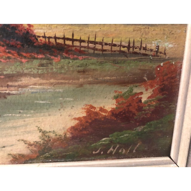 Vintage Oil Painting Of Landscape By J Hall Chairish