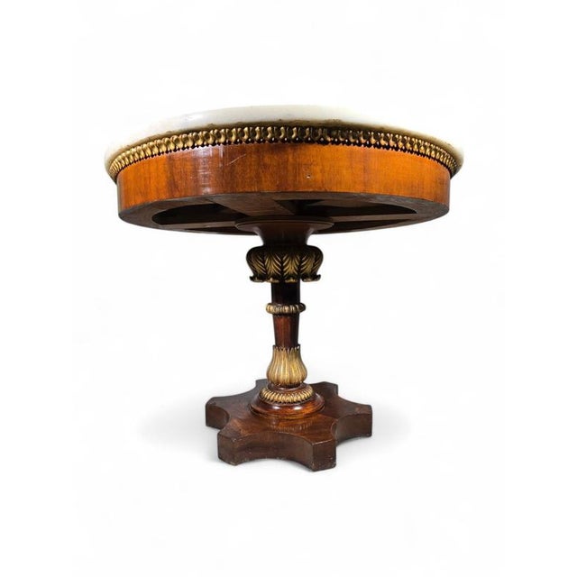 19th-Century Italian Round Center Table with Carrara Marble Top, 1860s For Sale - Image 9 of 18