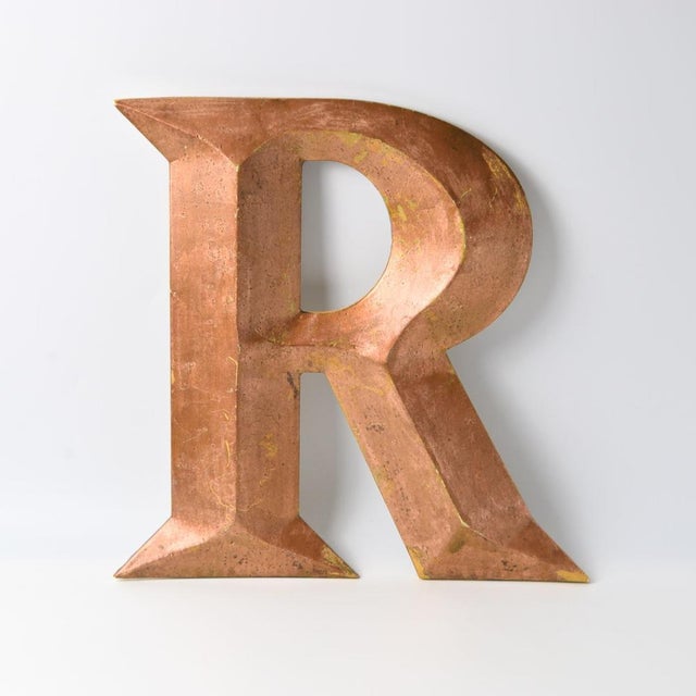 Vintage Copper Colour Letter R, 1970s For Sale - Image 9 of 10