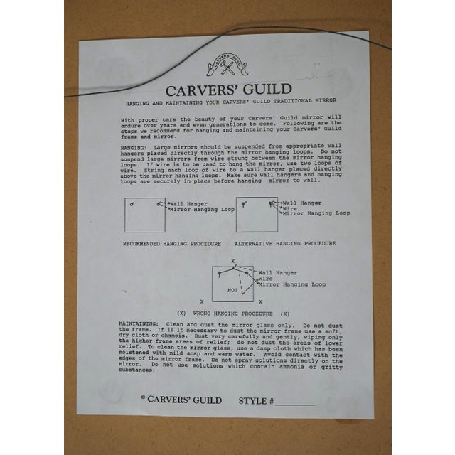 Carvers Guild Gold Frame Peacock Decorator Mirror For Sale - Image 11 of 11