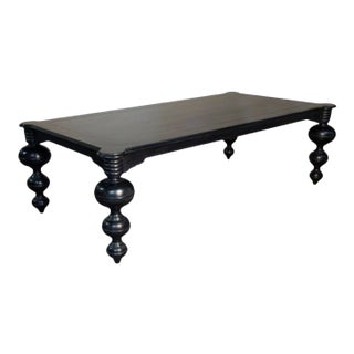 Claudio Dining Table, Hand Rubbed Black For Sale