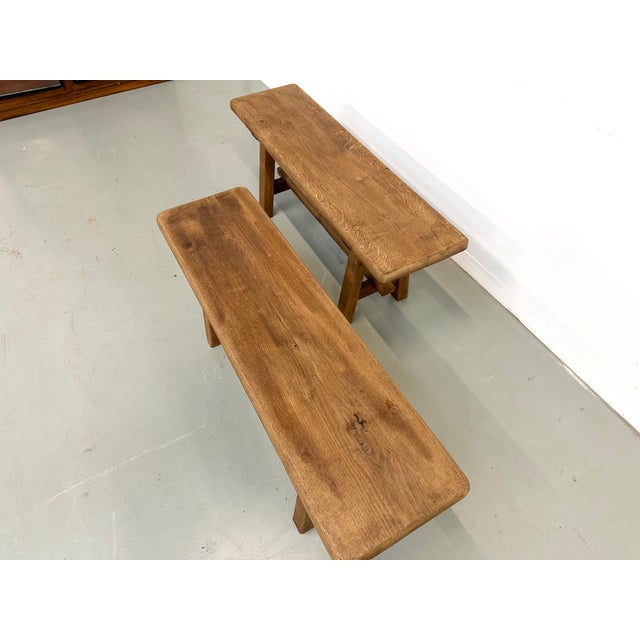1950s Small Oak Benches, 1950s, Set of 2 For Sale - Image 5 of 13
