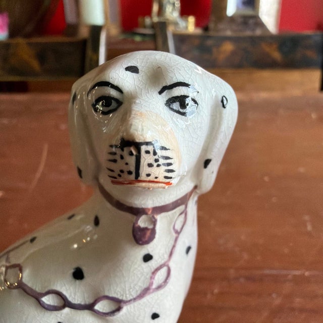 A Very Nice Pair of Antique Staffordshire Dalmatian Figures, Circa 1870 For Sale - Image 6 of 18