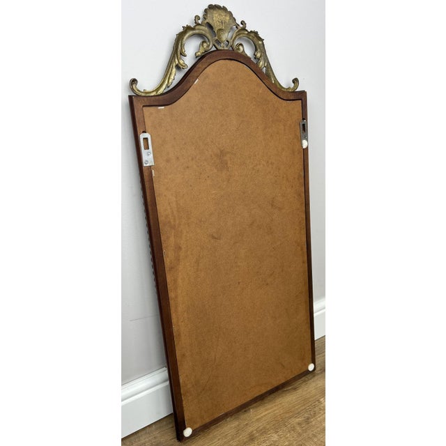 Brown Vintage French Oak Wall Mirror For Sale - Image 8 of 9