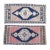 1960s Muted Color Turkish Small Area Rugs - a Pair 19" x 42" / 48 x 103 Cm - 20" x 42" / 52 x 106 Cm Hand woven with high...