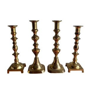 Vintage Brass Candlesticks - Set of 4 For Sale