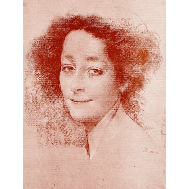 Lucien lévy-dhurmer (1865-1953) belle d'antan (beauty of yesteryear) original lithograph from the glorious portfolio...