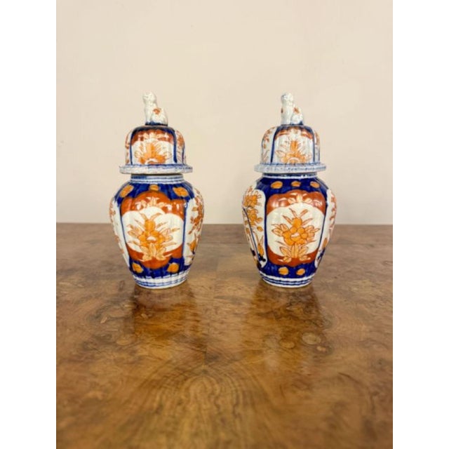 Antique Japanese Imari Lidded Vases, 1900, Set of 4 For Sale - Image 3 of 7