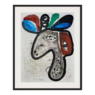 One-Of-A-Kind Abstract Figurative 'Portrait of a Woman' - Original Oil Painting in the Style of Pablo Picasso For Sale