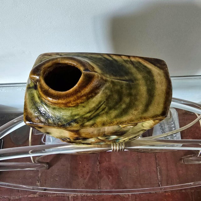 1980s Large Ceramic Mid-Century Modern Vase by Zsolnay For Sale - Image 14 of 15