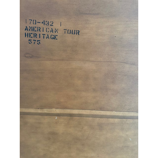 1970s Drexel Heritage American Tour Serpentine-Front Six-Drawer Highboy Chest For Sale - Image 9 of 10