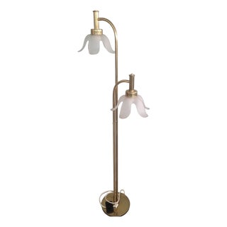 Gold-Plated Brass Floor Lamp, 1970s For Sale